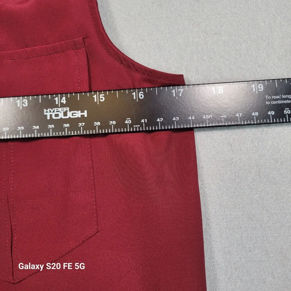 J Crew‎ Sleeveless Button Down Blouse Maroon Red Size 4 08207